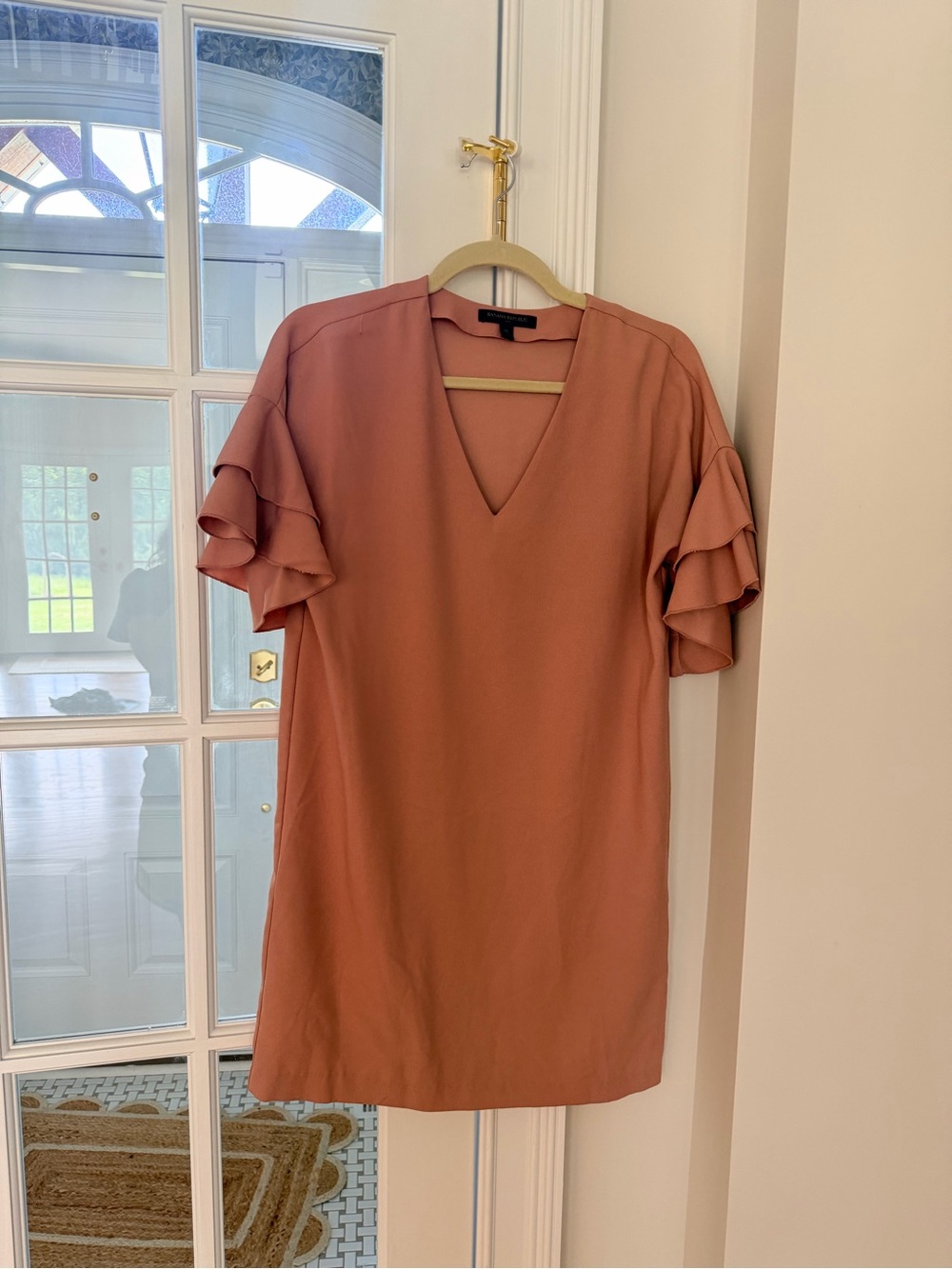 Banana Republic Dusty Rose Ruffle Sleeve Dress